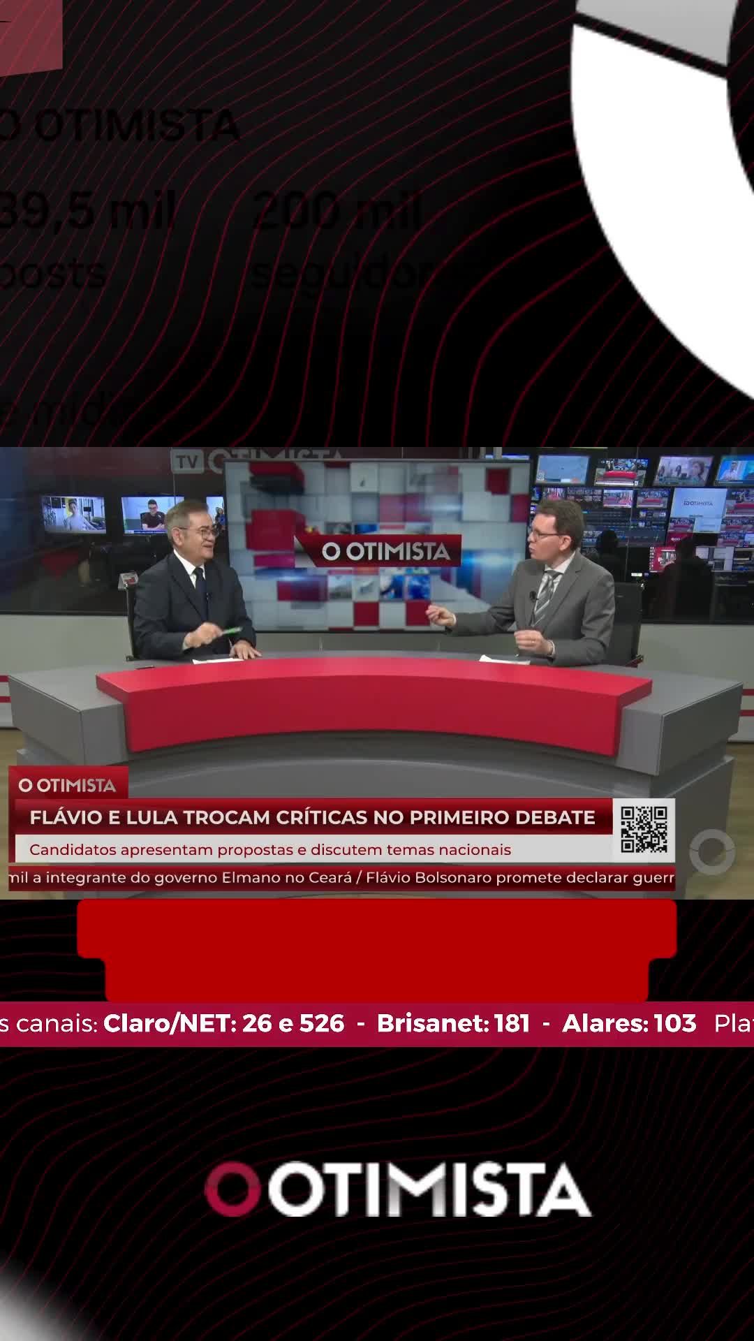 Luciano Cléver critica declarações de Lula durante o primeiro debate com Flávio Bolsonaro, incluindo questionamentos sobre sigilo de informações, a atuação de advogados e a condução da pandemia de Covid-19. O colunista também contesta a afirmação de que o Brasil demorou a iniciar a vacinação e diz que o país esteve entre os primeiros a vacinar, considerando os que não produziam imunizantes. O telejornal da TV O Otimista vai ao ar de segunda a sexta-feira, às 12h, ao vivo, na TV O Otimista e também no YouTube.