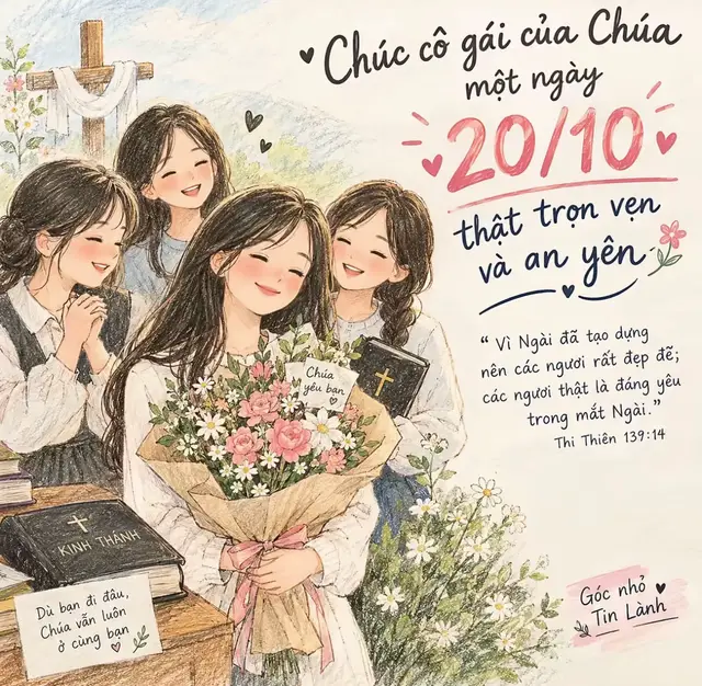 20/10 chúc chị em toi cái chúa nhận được sự vinh hiển danh chúa Jesus christ amen ✝️