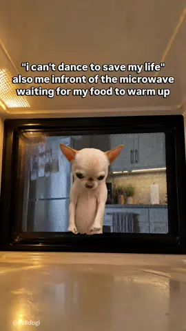The microwave is the only audience I need 😭😂 Who else does this? 🐶 EVILDOGI | Merch + Plush in bio
