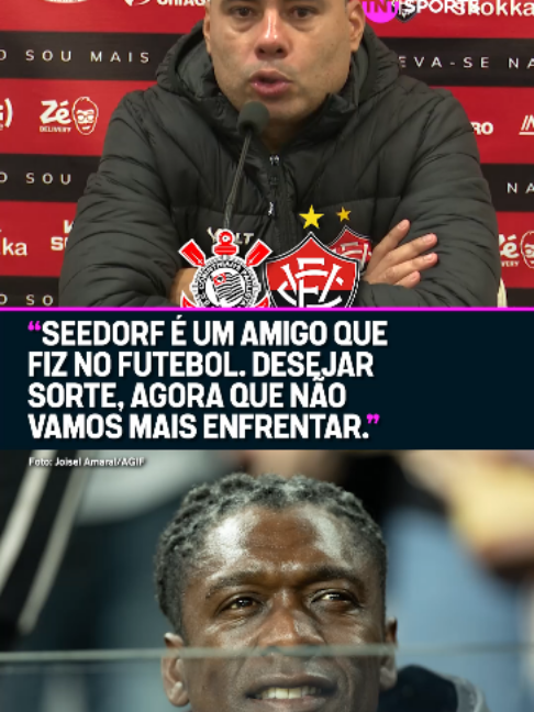 AMIGOS DE LONGA DATA! 🇳🇱🇳🇱🇳🇱 Técnico do Vitória, Jair Ventura desejou sorte a Seedorf, agora no comando do Corinthians. Os dois trabalharam juntos no período em que o holandês atuou no Botafogo! #FBR #Brasileirão #futebol #Corinthians #Seedorf