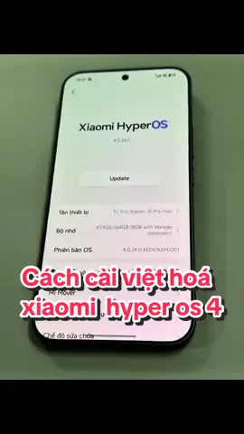 Có cách cài chính thức rồi nhen. Hyperos 4 tiếng việt full #thanhtridt #thanhtrimobile #xiaomi #xiaomi18promax 