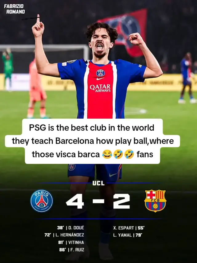 🔴🔵🍿 Paris Saint-Germain make it four against Barcelona! First defeat of the season for Barça, another top PSG performance. Who’s been your MOTM?@Reedah Barbie👸🏼🇬🇭🇧🇫 #championsleague #barcelona #psg #championsleague 