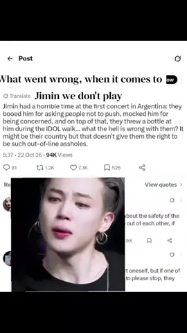 When it comes to Jimin we don't play. #jimin #foryou #btsconcertargentina #protectjimin #withjiminuntiltheend 