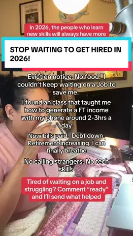 In 2026, your next opportunity might not come from a job application! 💯  I learned this after getting laid off at 52. Instead of waiting for someone to hire me, I learned digital skills that opened doors I never imagined! 📱 You're NEVER too old to learn something new or create a Plan B! ❤️ 👇 Comment READY if you're ready to explore another way! #Over50 #digitalmarketingforbeginners #PaycheckToPaycheck #makemoneyfromyourphone 