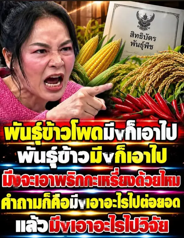 ดร.มัลลิกาตั้งคำถาม คุณเอากะเพราต้นใด พันธุ์ไหนจากจังหวัดอะไร ที่เอาไปต่อยอด คุณเอากระเพราที่มันมีอยู่แล้ว เเดรกกันมาเป็นพันปีในประเทศสยามแห่งนี้ แต่คุณมาจากเมืองจีนโพ้นทะเล เสื่อผืนหมอนใบ ไม่ได้พกใบกระเพรามาไม่ได้พกพันธุ์กระเพรามาด้วย จู่ๆคุณจะหยิบเอากะเพราในประเทศสยามนี้ซึ่งมีเป็นพันปีที่เเดรกกันมาเอาไปจดทะเบียน ถึงแม้จะแปลงสายพันธุ์ไปแล้ว แล้วคุณเอาพันธุ์จากที่ไหนไปแปลง เอาพันธุ์ที่ไหนไปวิจัย คุณหยิบเอาพันธุ์พื้นเมืองในประเทศไทยแห่งนี้ไปต่อยอดใช่ไหม ไปถามนักวิจัยคุณดูซิ ใช่หรือไม่ใช่ คุณใช้สิทธิ์อะไรในการไปจดลิขสิทธิ์ แล้วก็ให้พวกกรูไปซื้อของมึvแดsก แล้วเวลาแม่ค้าเขาขายกะเพราสีม่วงก็มี สีน้ำตาลก็มี  สีเขียวก็มี กระเพรามีหลายแบบ แล้วอันไหนแบบพื้นเมืองอันไหนแบบของเจ้าสัว ชีวิตกsูจะรู้ไหม ฮะ!!! พันธุ์ข้าวโพดมึvก็เอาไป  พันธุ์ข้าวมึvก็เอาไป มึvจะเอาพริกกะเหรี่ยงด้วยไหม คำถามก็คือมึvเอาอะไรไปต่อยอด แล้วมึvเอาอะไรไปวิจัย ดร.มัลลิกา บุญมีตระกูลมหาสุข  กล่าวไว้.. #CP  #สุริยะจึงรุ่งเรืองกิจ 