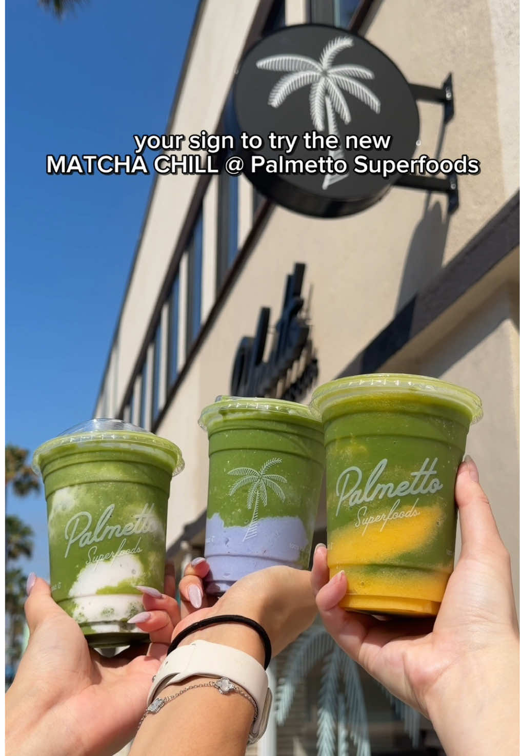 Your sign to get Matcha Chill 🍵👀💚 Now available at ALL Palmetto Superfoods locations! Consider this your sign - go get yours today ✨🌴 #matchachill #matchalover #matchatok #socalmatcha #socalhiddengems 
