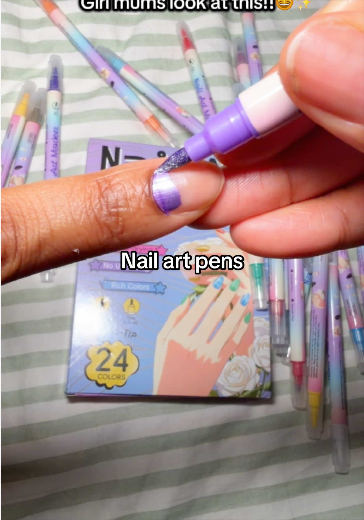 12/24 Colors Dual Tip Nail Art Markers  Water-Based, Quick-Drying Nail Art Pens for DIY Nail Painting, Dotting, Liner & Graffiti, No UV Curing Needed, Gifts for Christmas #nailartpens #nailartpen #naildesigns #tiktokmademebuylt #dealsforyoudays 