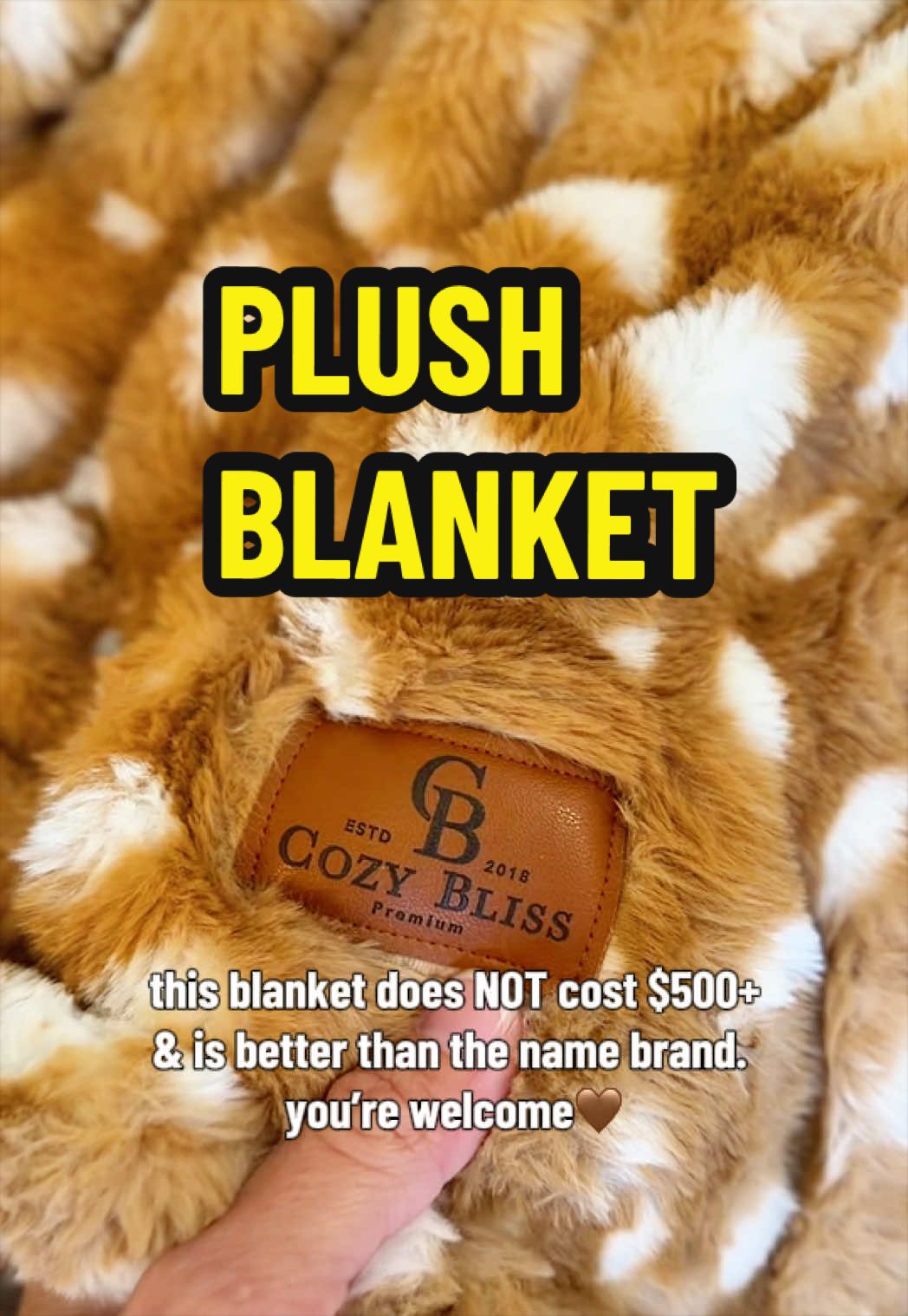 this is the ‘throw’ size🤎 soooo soft & would make a great present 🎁 🥰 @Cozy Bliss US  #blanket #throwblanket #cozyathome #fyp #fypシ  