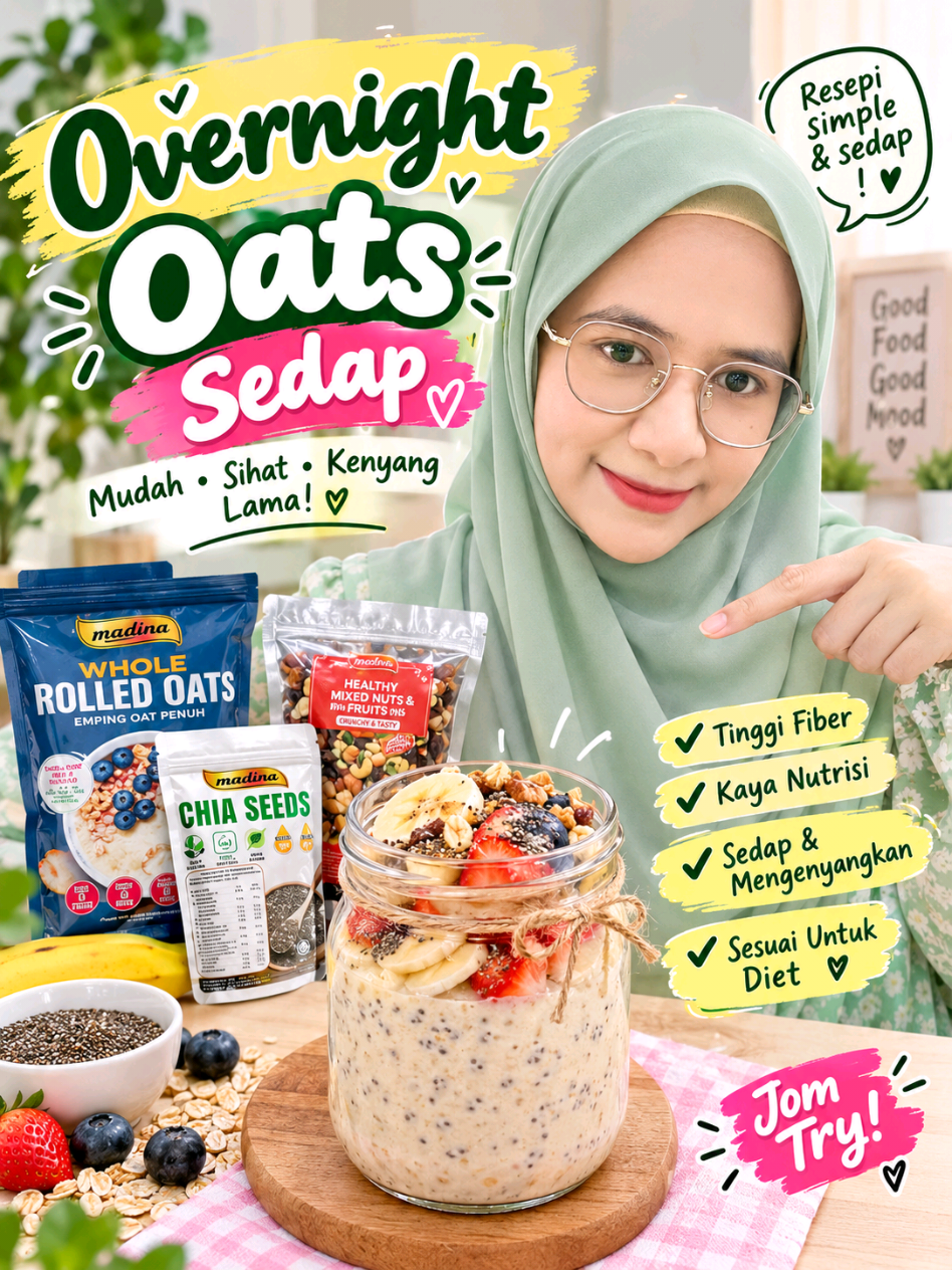 oat kegemaran ramai #oat #sarapansihat #oats #overnightoats #oatmeal 