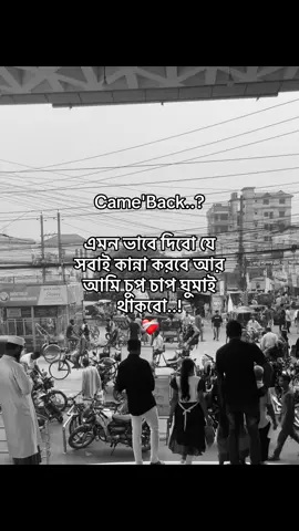 Came'Back..? এমন ভাবে দিবো যে সবাই কান্না করবে আর আমি চুপ চাপ ঘুমাই থাকবো..!❤️‍🩹