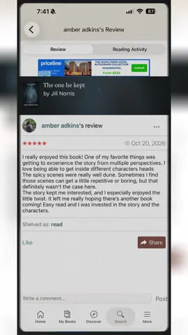 So thrilled my book is being enjoyed ❤️❤️❤️❤️ #psychologicalthriller #BookTok #indie 