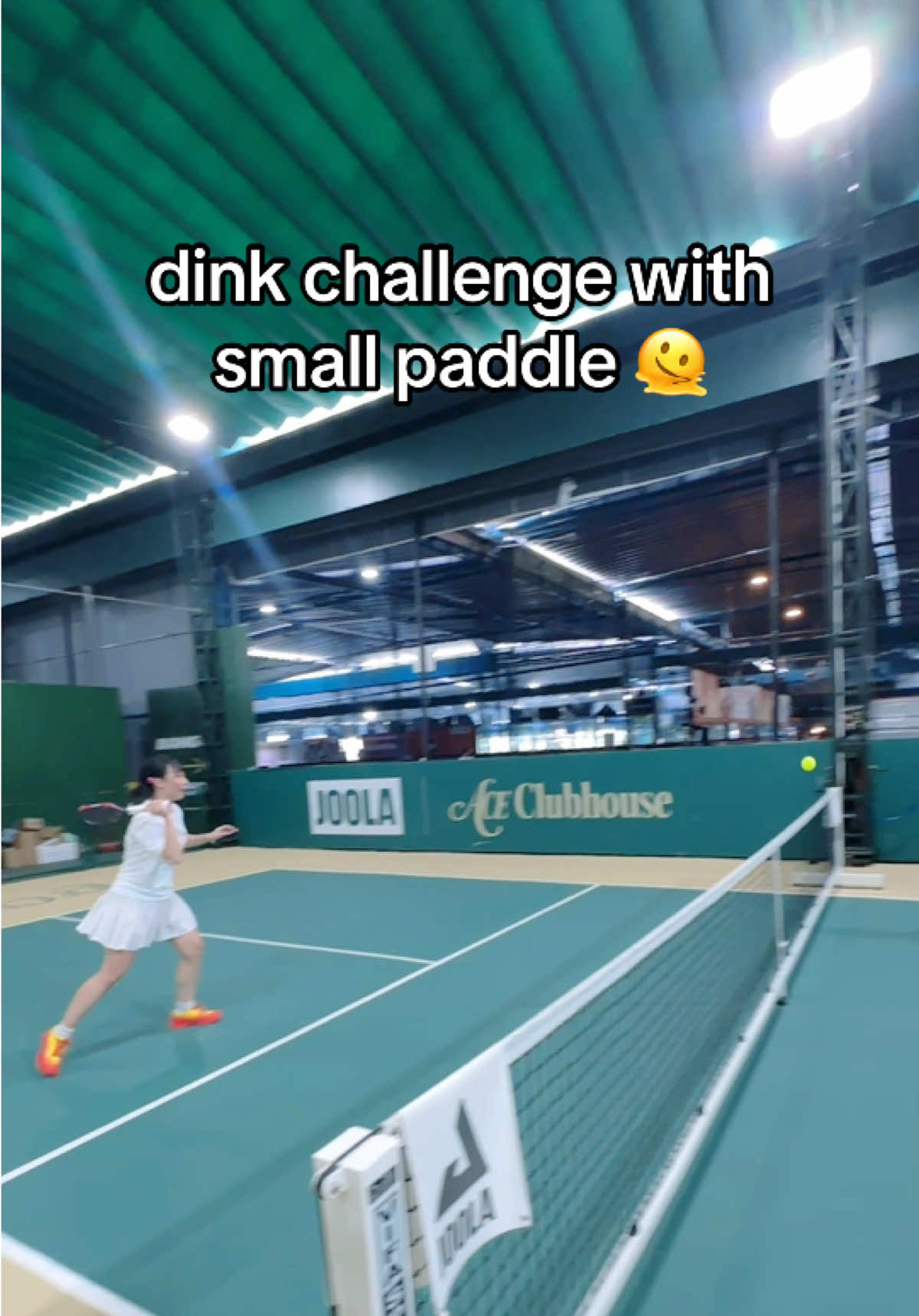 Dink challenge with small paddle at Edison Shang tournamnent ☺️ #pickleball #picklebeo #pickleballtournament #dinkchallenge #viraltiktok 