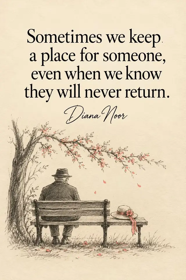 There are places that hold more than memories. A familiar bench, a favourite chair, a quiet corner where two people once shared their days. To everyone else, they may seem ordinary. But to someone who has loved deeply, even the smallest space can hold an entire lifetime. And sometimes, the most beautiful proof of love is found in the things we quietly refuse to forget. #quotes #truth #soul #Love #diananoor