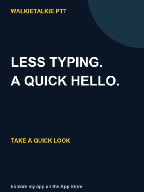 Less typing. a quick hello. Make room for a quick voice check-in with WalkieTalkie PTT. Hold to talk and release to listen. Explore my app: https://apps.apple.com/us/app/walkietalkie-ptt/id6814275771 Actual App Store preview images. AI-generated Adam narration with original background music. Optional paid features may apply. #Kevrizo #iPhoneApps