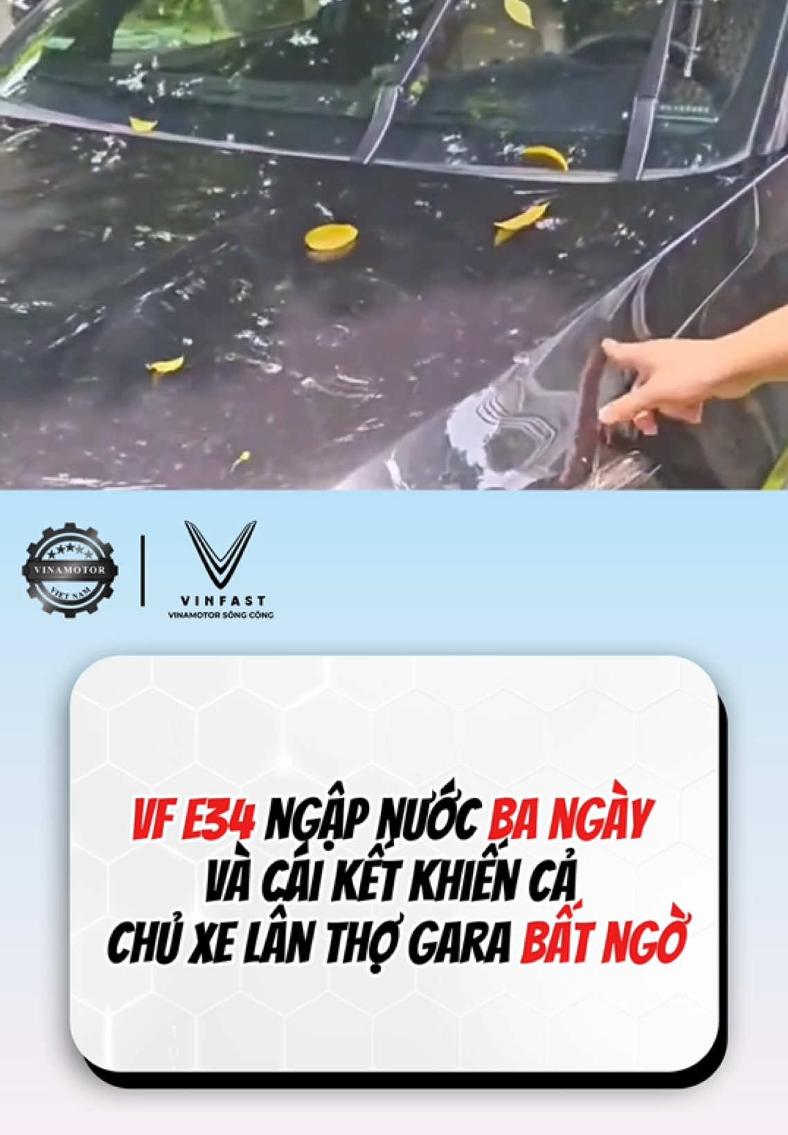 Sốc nặng khi tháo pin chiếc VinFast e34 sau 3 ngày ngâm nước 😦😦 #vf #vinfast #e34 #ngapnuoc #fyp 