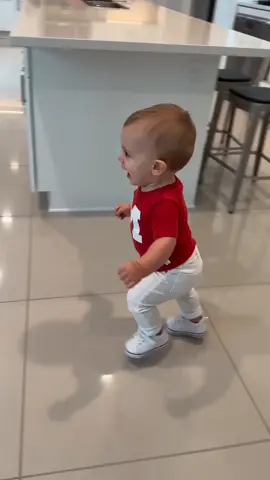 Baby pulled a giant bowling ball out of the fridge at full speed! 😂🍉 
