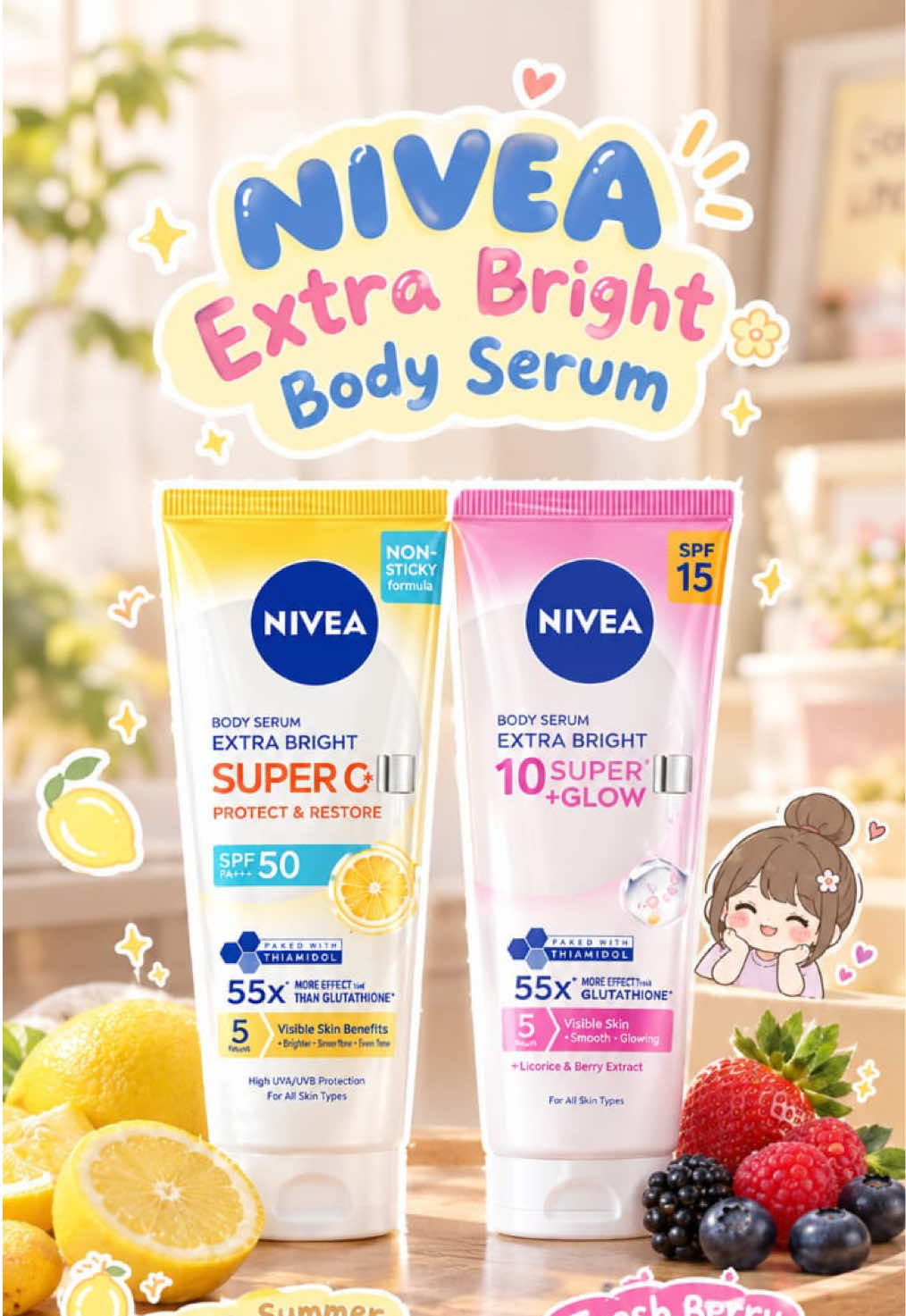 My current fav bodyserum goes to nivea extra bright bodyserummm!💛🩷 #nivea #bodyserum #niveaextrabright 