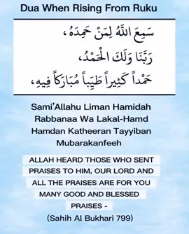 Dua when rising from ruku🥹🤲 #muslimtiktok #dailyduas #ruku #salah #fypage 