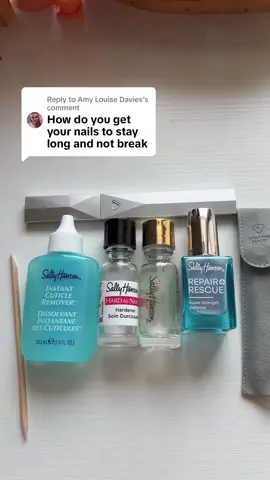 Replying to @Amy Louise Davies  My essentials for growing your nails from nubs to long and strong! #nailgrowth #nailcare #nailcaretips #nailcareroutine #longnails 