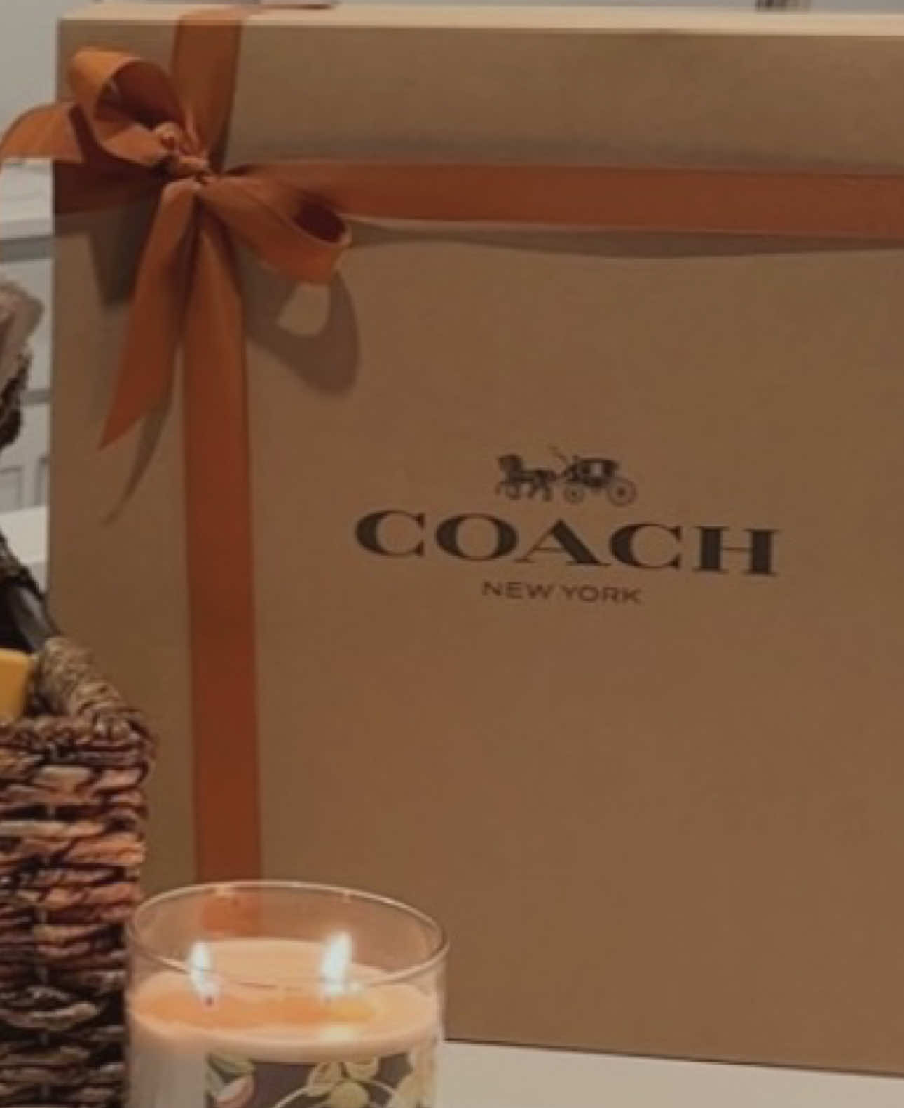 In love with the Cherry 🍒 Perfume 🤎 #Coach #CoachPerfume #GiftBasket #CozyVibes #GiftIdeas 