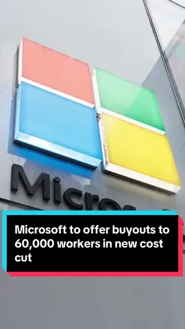 Microsoft will offer buyouts to about 60,000 workers, part of the company’s efforts to trim costs and retool its workforce for the artificial intelligence era. #AI #Tech #jobs #Microsoft #jobmarket 