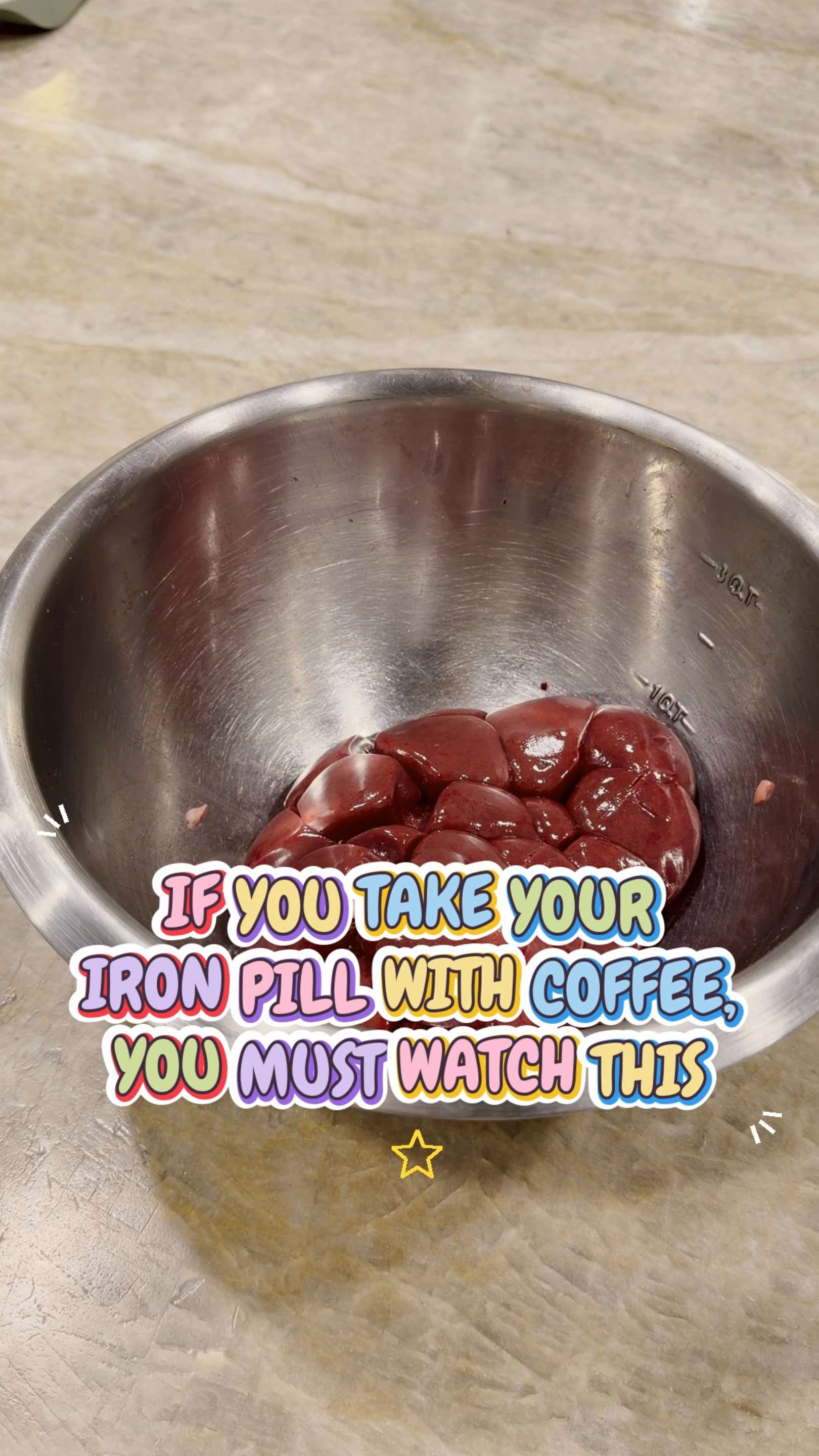 If you take your iron pill with your coffee, you must watch this. Coffee binds to iron in your gut, so less of it gets absorbed. Take it an hour before or two hours after, and add some vitamin C. Send this to someone who's always low on iron. #iron #ironsupplement #irondeficiency #coffee 
