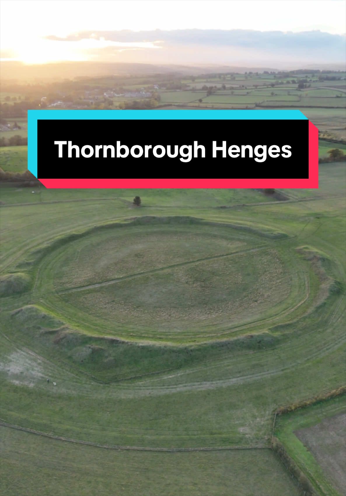 Thornborough Henges are sometimes called the Stonehenge of the North. Unlike Stonehenge or Avebury, which have lots of standing stones, these 3 henges are just the earthworks. There may have once been wooden posts and structures here. What do you think these 3 giant 4500-year old circles on the landscape were for? #historytok #bronzeage #historyhike #exploring #stonehenge 