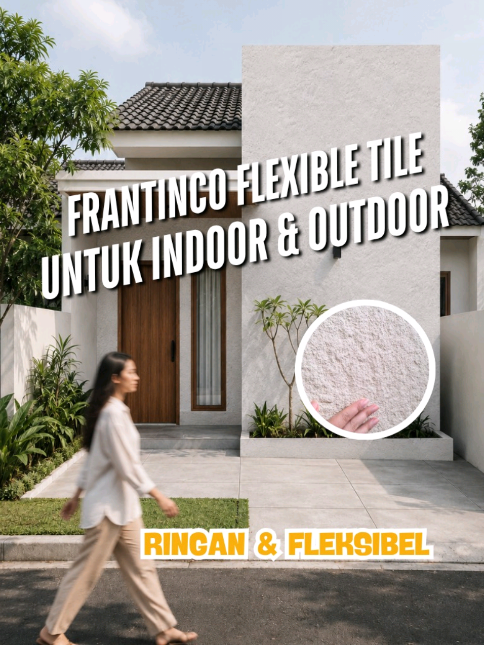 Frantinco Flexible Tile bisa untuk Indoor dan Outdoor #flexibletile #flexiblestone #clay #frantinco #fyp 