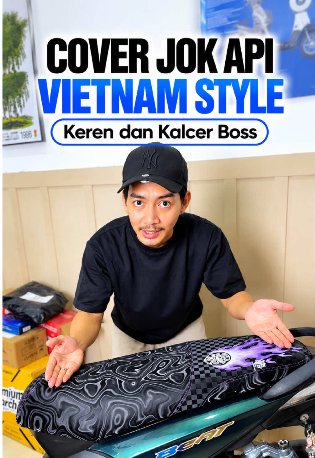 Cover jok api Vietnam style bosku 🇻🇳 #coverjokmotor #kulitjokapi #vietnamstyle🇻🇳 