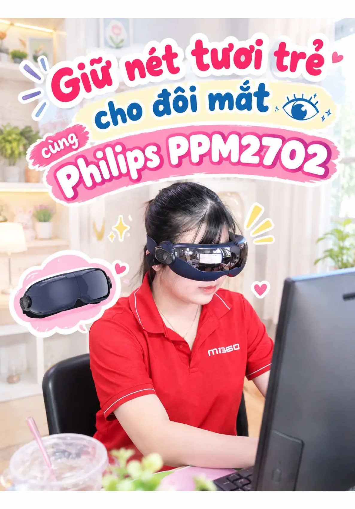 Giữ nét tươi trẻ cho đôi mắt nhờ Philips PPM2702 #mi360 #philips #ppm2702 #massagemat #tiktok 