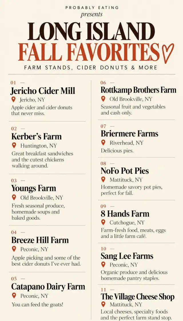 What’s your favorite fall spot on Long Island? 🍎🍂 Did I miss any good ones?  #longislandfall #fall #autumn #Foodie #eats 