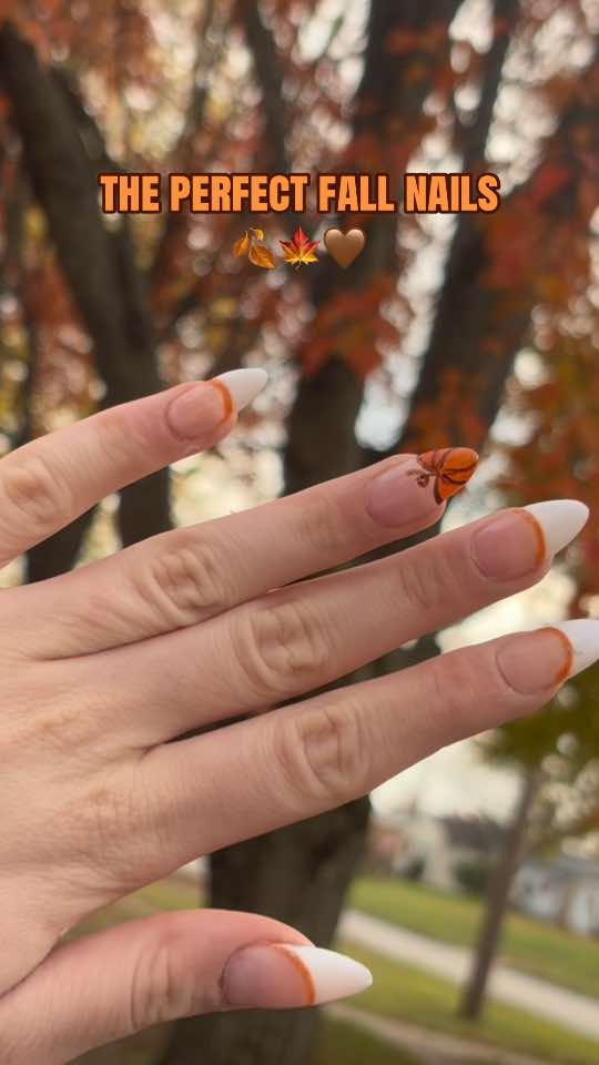 The glitter orange😍🧡 #fallnails #nailtok 