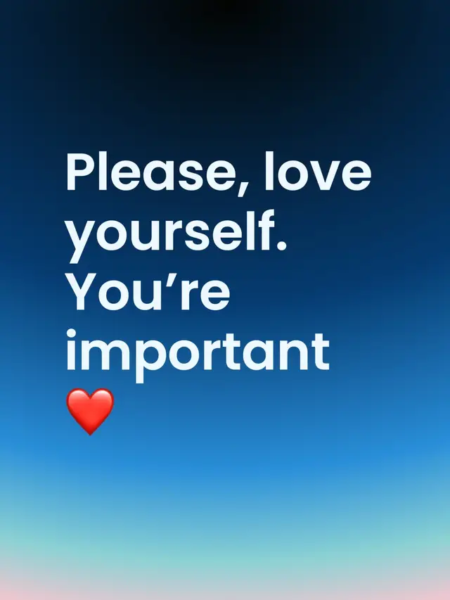 Top 5 Reasons You Are Important and Should Love Yourself 1. ❤️ You Are One of a Kind. There is nobody in this world exactly like you. Your heart, your personality, and your story make you special. Never compare your worth to someone else’s life. 2. 🌸 You Deserve the Same Love You Give Others. You spend so much time caring for others, but remember to save some love for yourself. You deserve kindness, patience, respect, and happiness, too. 3. 🦋 Your Past Does Not Define Your Future. You may have made mistakes, experienced heartbreak, or faced difficult times, but those experiences do not determine your worth. Every day is another chance to grow, heal, and begin again. 4. 🌞 Your Peace Is Worth Protecting. You do not have to please everyone, prove yourself to anyone, or sacrifice your happiness to be loved. Setting boundaries is not selfish. It is a way of honoring yourself. 5. 💖 Your Life Has Meaning. You may not realize how much your presence means to someone else. Your kindness, your smile, and your words can make a difference in ways you may never know. Your life matters, even on the days when you don’t feel it. 