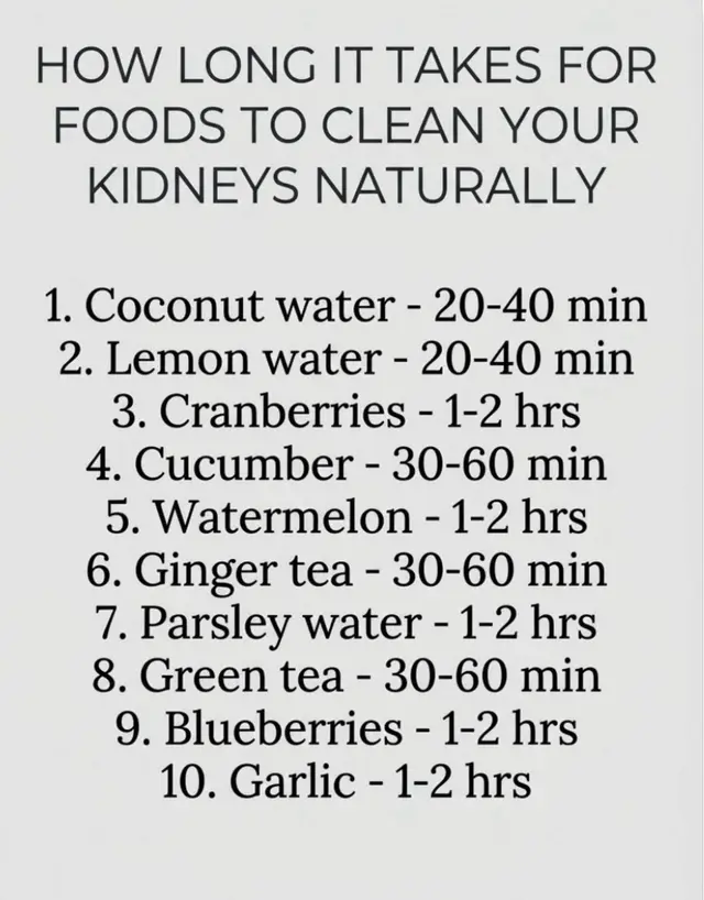 HOW LONG IT TAKES FOODS TO CLEAN YOUR KIDNEYS NATURALLY!!!