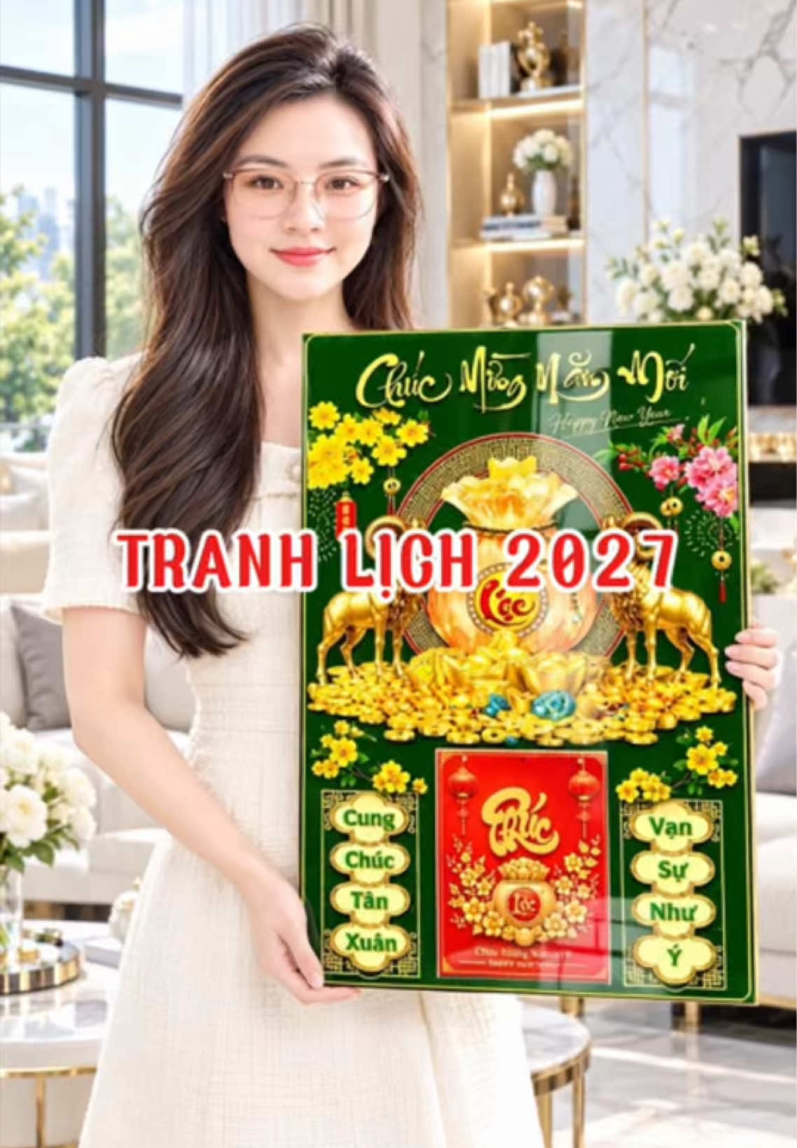 Tranh lịch tráng gương treo tường  #calyshop #tranhtreotuong #tranhtrangguong #tranhlichtrangguong #lich2027 