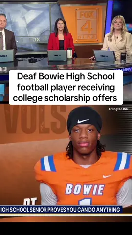Love this story! A deaf Arlington ISD student showing anything is possible.  Senior Kaleb Phifer plays football for Bowie High School. He uses a cochlear implant connected to a microphone to hear his coaches and also has help from an ASL interpreter.  He hopes to play college football and already has 10 scholarship offers, according to AISD. GO KALEB! You are an inspiration! @Fox4News 