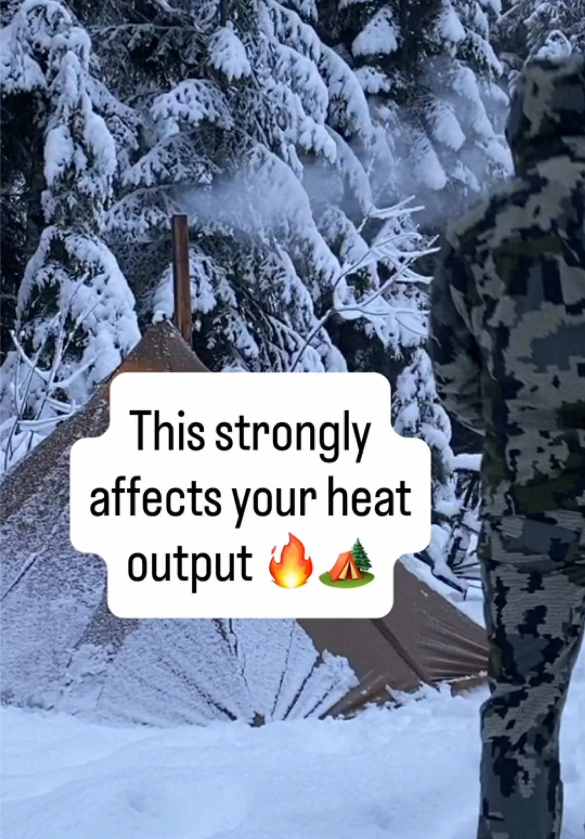 Did you know that the height of your stove jack can affect how you heat your hot tent? When the chimney exits higher up the tent wall, the stove may need a longer chimney run inside the shelter. That can change how heat is distributed and how much warmth radiates into the tent before the exhaust exits. A lower stove jack can allow more of the chimney to remain outside, while a higher exit may keep more chimney inside the tent. 🏕️ #wintercamping #wildwildweststove #hottent #tentcamping 