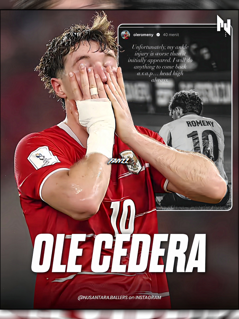 GWS OLE! 💪🥲🥀 🚨 BREAKING/ OLE CEDERA! 😢 Penyerang Timnas Indonesia, Ole Romeny, mengungkapkan kembali mengalami cedera parah pada pergelangannya. Melalui Instagram Story, Ole menegaskan akan melakukan segala upaya untuk bisa pulih dan kembali bermain secepat mungkin. Kini, ia harus fokus menjalani proses pemulihan agar bisa segera kembali merumput. Semoga lekas pulih Ole. 🙏 #oleromeny #timnasindonesia #indonesia #fortunasittard #foryoupage 