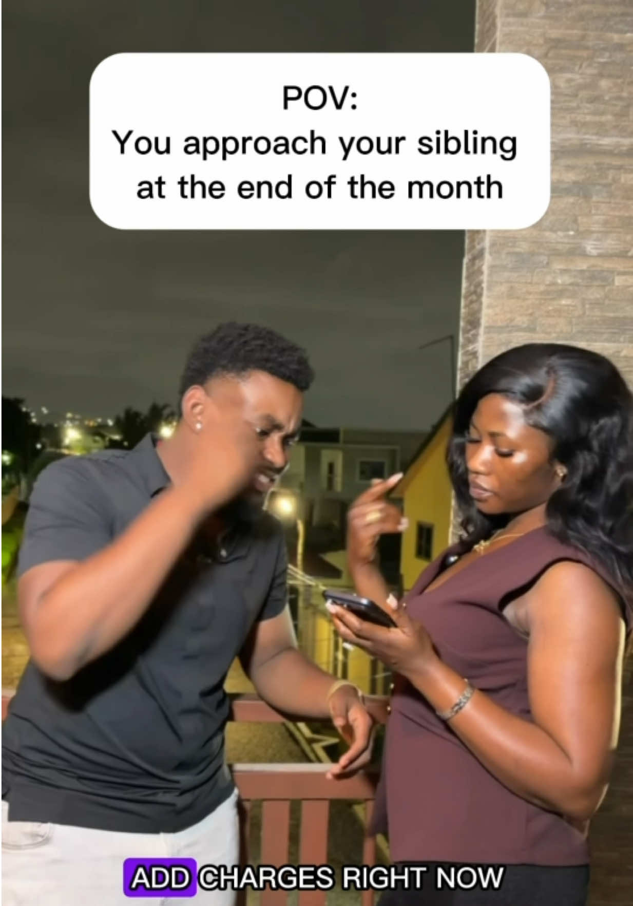 You approach your sibling at the end of the month W/ @sister edel  #relatable #memes #igcomedy 