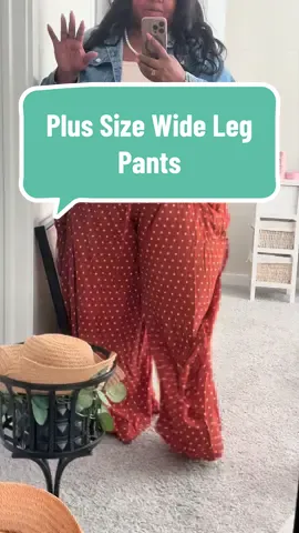 I am obsessed with these polkadot wide leg pants. I am wearing a size 2X. I could’ve sized down to a 1X. They have pockets and they are so comfortable. They are tall girl, friendly. Tap the TikTok shop link and get yours before they sell out. #widelegpants #plussizepants #polkadotpants #Plussizefashion 