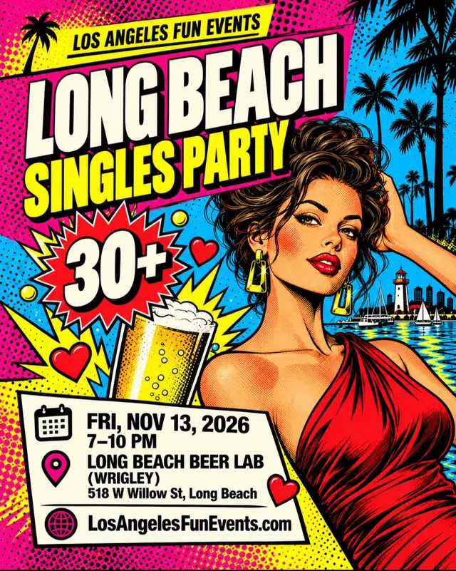 Single in Long Beach? Your Friday night plans just got a LOT more interesting! 😏💋 Join us for a fun, flirty night of meeting new people, making connections, and enjoying great brewery vibes! 💃🕺✨ 📅 Friday, November 13th ⏰ 7–10 PM 📍 Long Beach Beer Lab (Wrigley) 📌 518 W Willow St, Long Beach 💘 Ages 30+ 🎟️ Tickets: $15 💬 Meet local singles IRL 🍻 Drinks, laughs & good vibes 💕 Flirt, mingle & make new connections 🥂 Come solo or bring your friends! 🔥 Skip the dating apps. Meet someone in real life! 🎟️ GET TICKETS: LosAngelesFunEvents.com 📲 Follow @losangelesfunevents for more singles parties and social events! 🍺 Local love: @lbbeer @ambitiousales @trademarkbrewing @craftbeerlb #LongBeachSingles #LongBeachEvents #SinglesParty #LongBeachNightlife #LosAngelesFunEvents