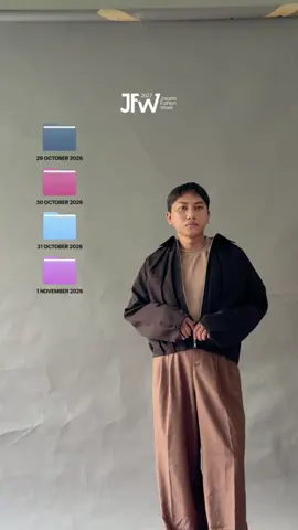 The Day 4 folder is our fullest yet: 18 names, 5 shows. 📂🔥 It opens with Dewi presents: New Order and ends with the Fashion Force Awards 2026. Day four of Jakarta Fashion Week 2027 is the one to clear your schedule for.  Tag who you're going with 👇 Huntilanak, Two Stitches, Rianty Batik x Vivi Nici, Elizabeth, Debz x Vivi Nici, Ingrid Husodo, Ivan Gunawan, Studio Vian, BYO, Jan Sober, Saja, Tha, Long Story Short, Nazifi Nasri, Senses, Oxford Society, Imaji Studio, Sanje. Thursday, 29 October 2026 · City Hall, Pondok Indah Mall 3. #JFW2027 #WeAreJFW #JakartaFashionWeek #JFW #CityOfNewLights