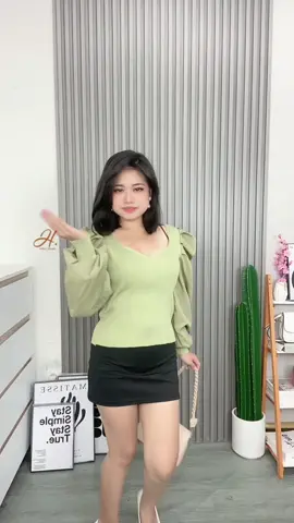 blouse pecinta matcha😘💚🍵 #hallyustudio #outfittoday #blousewanita #blousecantik #matchalovers 