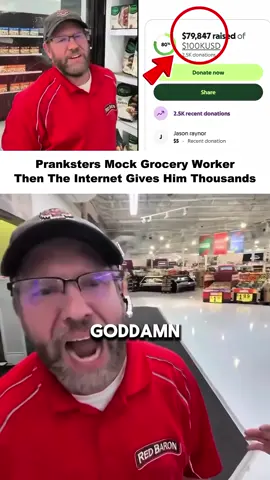 Pranksters Mock Grocery Worker, Then the Internet Gives Him Thousands#TikTokNews #usa #usa_tiktok #fyp #greenscreen 