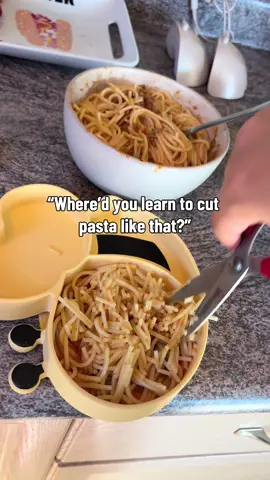 The Solid Starts app put me onto this little trick! When I was figuring out how to serve spaghetti to my daughter, I checked the app and learned that kitchen shears can be a helpful way to cut it into more manageable pieces. Now it’s part of our mealtime routine! I love having a resource I can turn to whenever I have questions about preparing foods for my little one. Because sometimes the best mom hacks are the simplest ones! #SolidStarts #StartingSolids #BabyLedWeaning #MomTok #MomHacks [attachment]