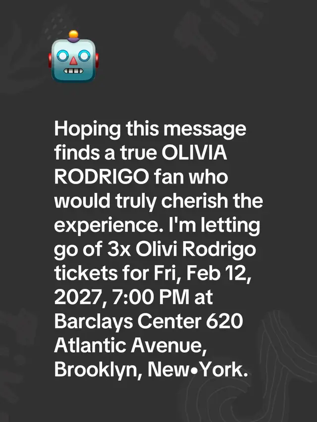 Dm if you’re interested #nyc #oliviarodrigo #oliviarodrigoconcert #brooklyn #newyork 