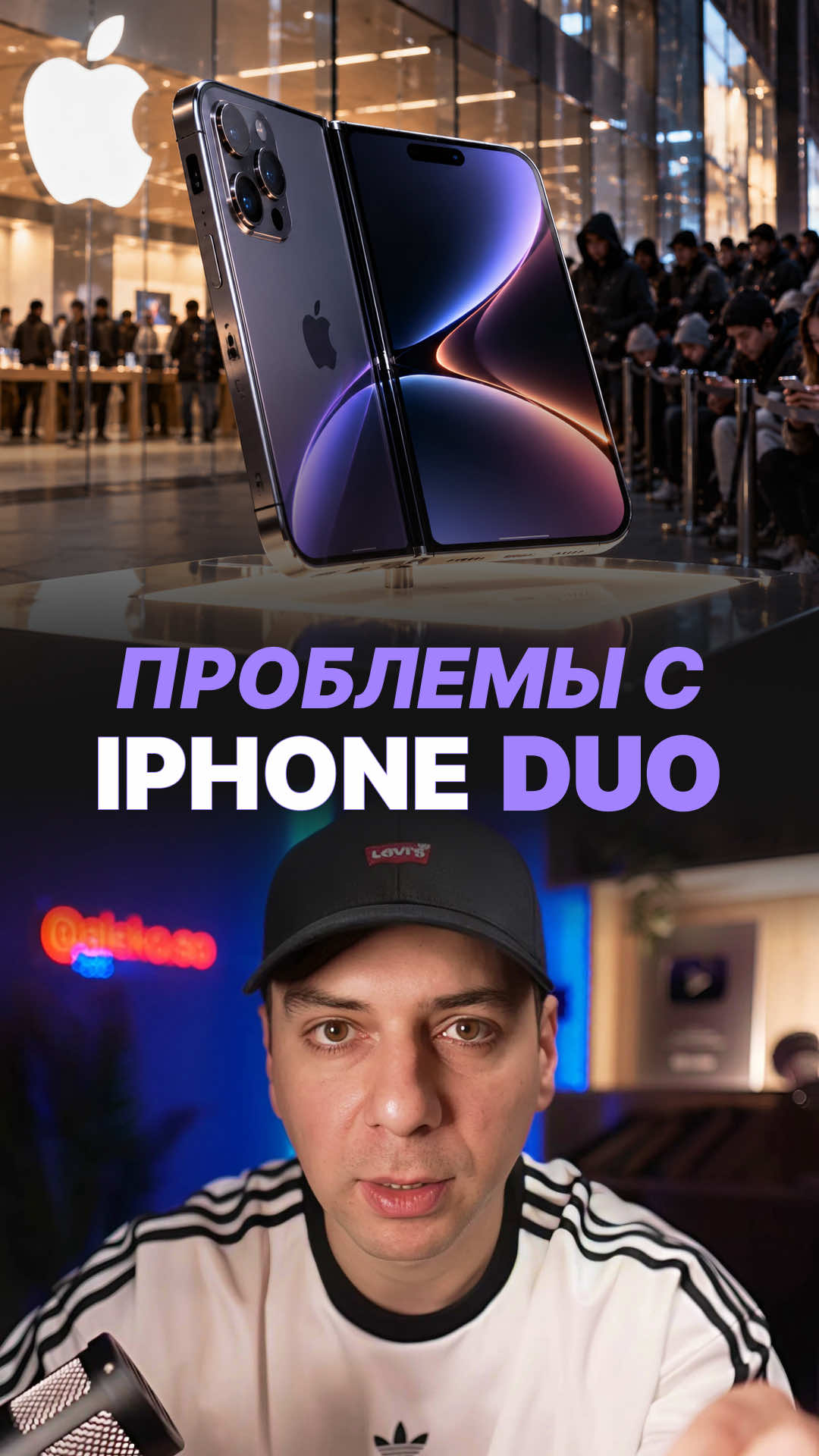 У iPhone Duo за 2000 долларов трескаются экраны уже в первые часы, и Apple признала проблему. Планки в шарнире не всегда убираются и давят на экран. Apple меняет такие телефоны бесплатно. Первые версии новых устройств лучше пропускать. #apple #iphoneduo #складнойайфон #технологии #гаджеты