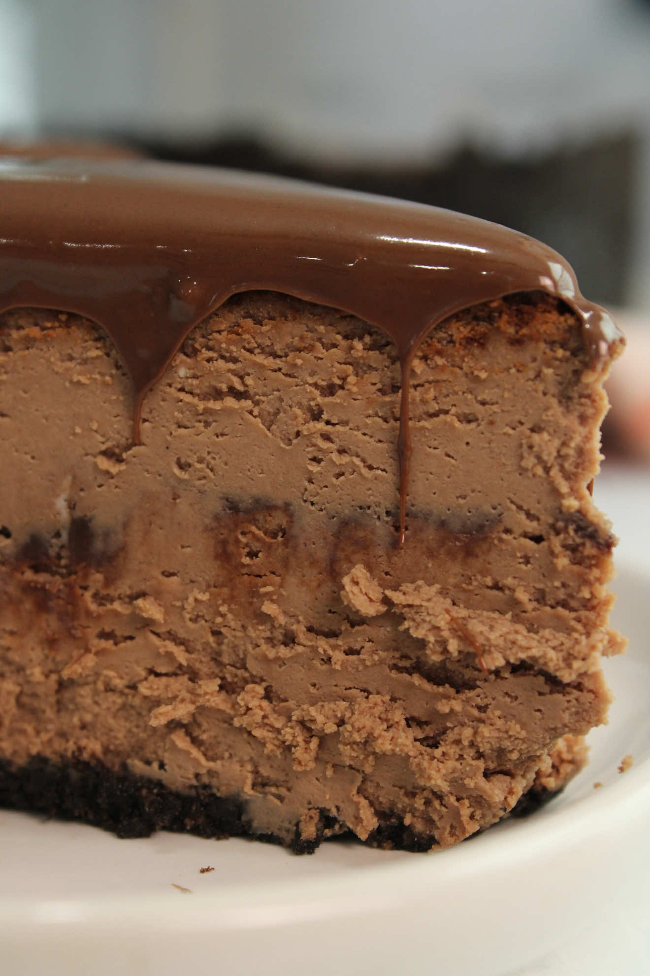 ✨This Nutella Cheesecake is made with an Oreo crust, a smooth and creamy chocolate cheesecake filling, and a generous layer of Nutella right in the middle. I finished it off with even more Nutella on top because you can never have too much Nutella! The Oreo, chocolate, and Nutella combination is just so good!✨  ~~The full recipe will be up this Sunday!~~ #nutella #cheesecake #bakingtiktok  ##CapCut