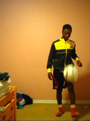 Messing around with the soccer ball 